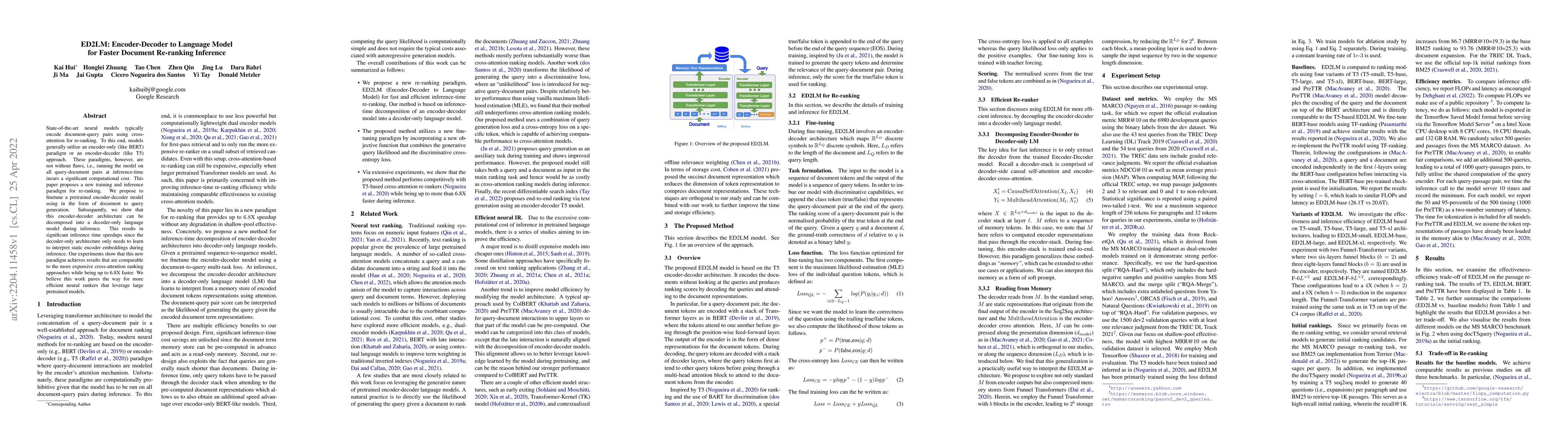 Thumbnail for ED2LM: Encoder-Decoder to Language Model for Faster Document Re-ranking
  Inference
