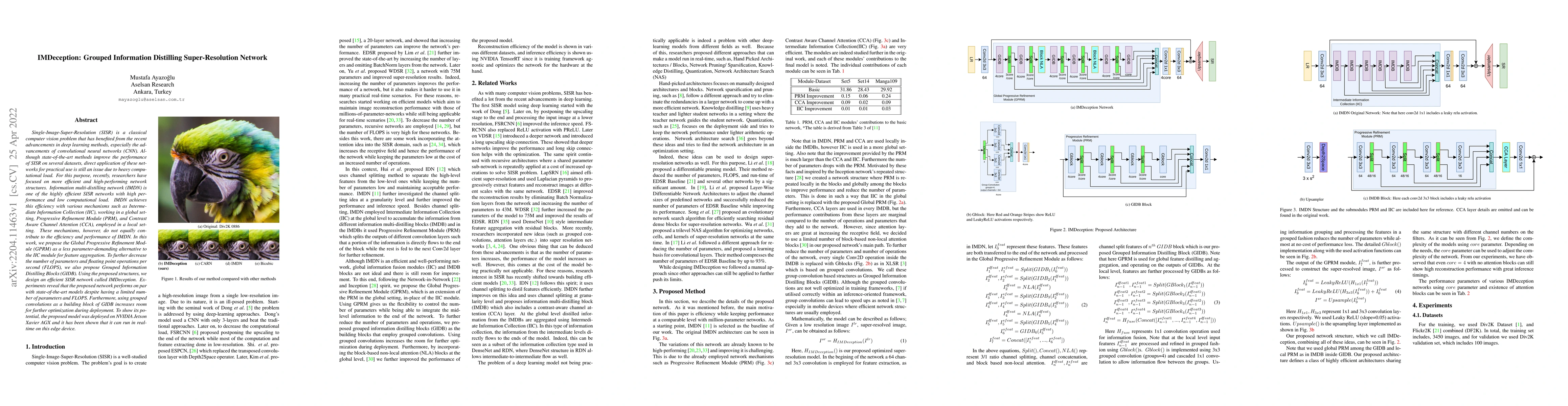 Thumbnail for IMDeception: Grouped Information Distilling Super-Resolution Network