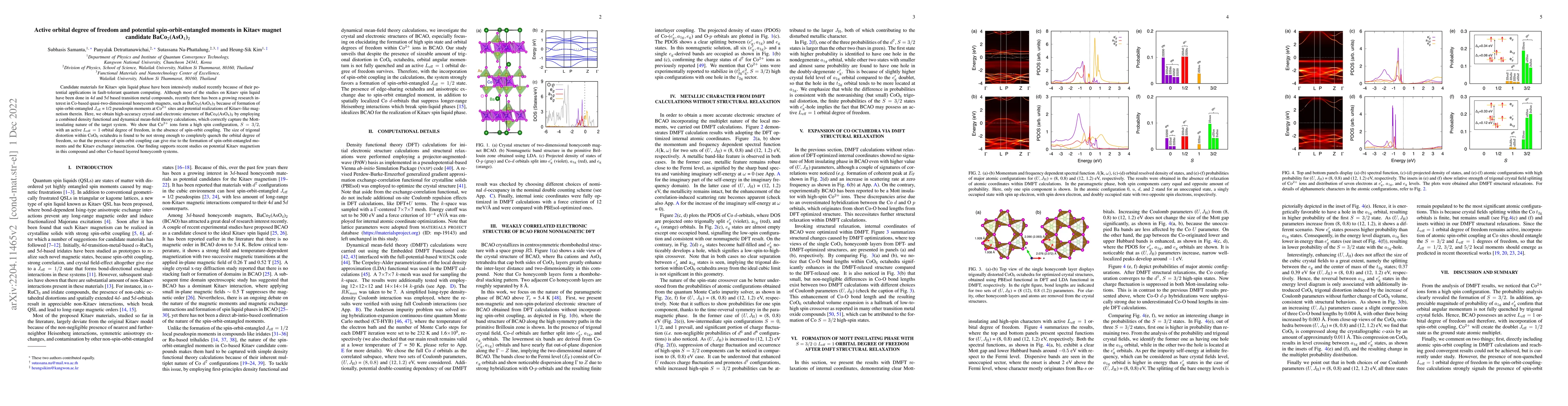 Thumbnail for Active orbital degree of freedom and potential spin-orbit-entangled
  moments in Kitaev magnet candidate BaCo$_2$(AsO$_4$)$_2$