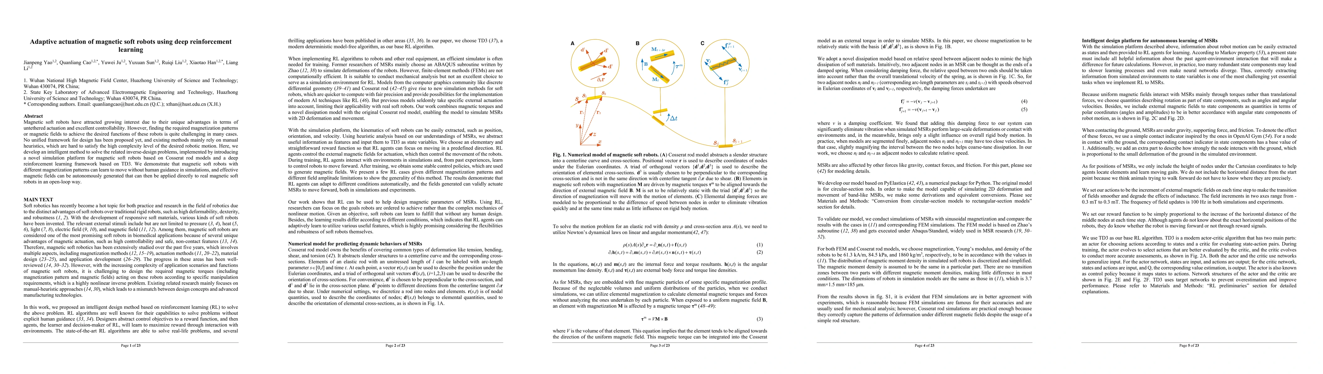 Thumbnail for Adaptive actuation of magnetic soft robots using deep reinforcement
  learning