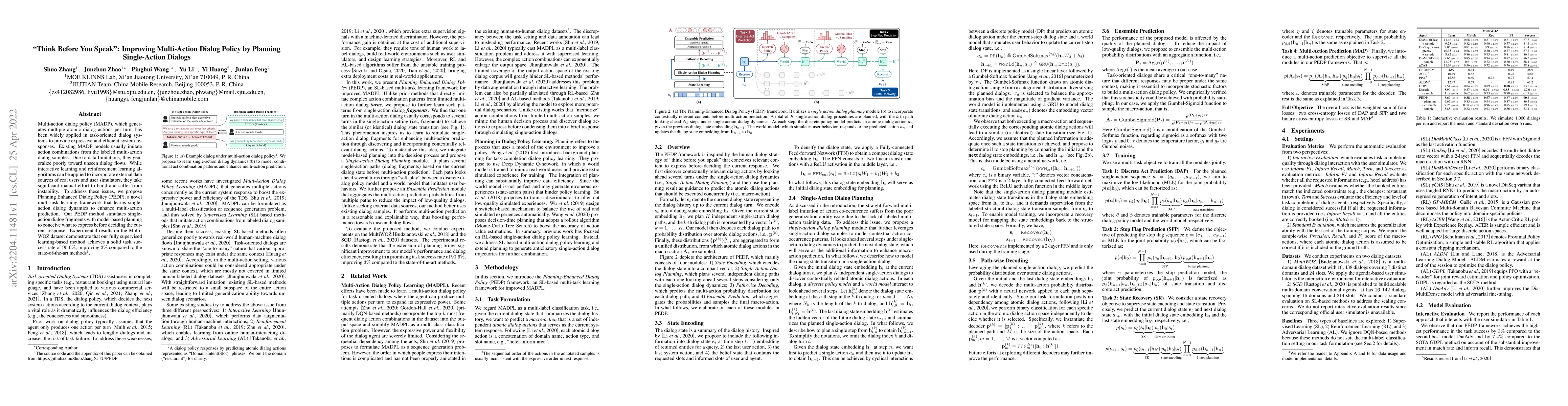 Thumbnail for "Think Before You Speak": Improving Multi-Action Dialog Policy by
  Planning Single-Action Dialogs