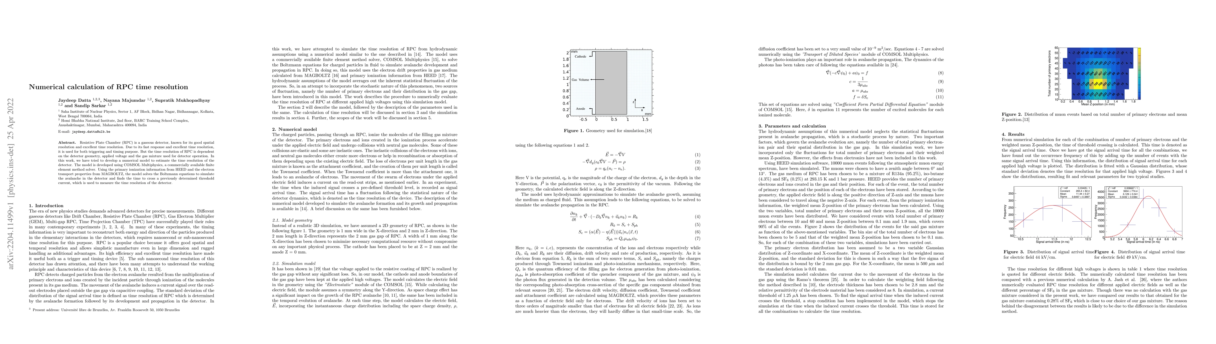 Thumbnail for Numerical calculation of RPC time resolution