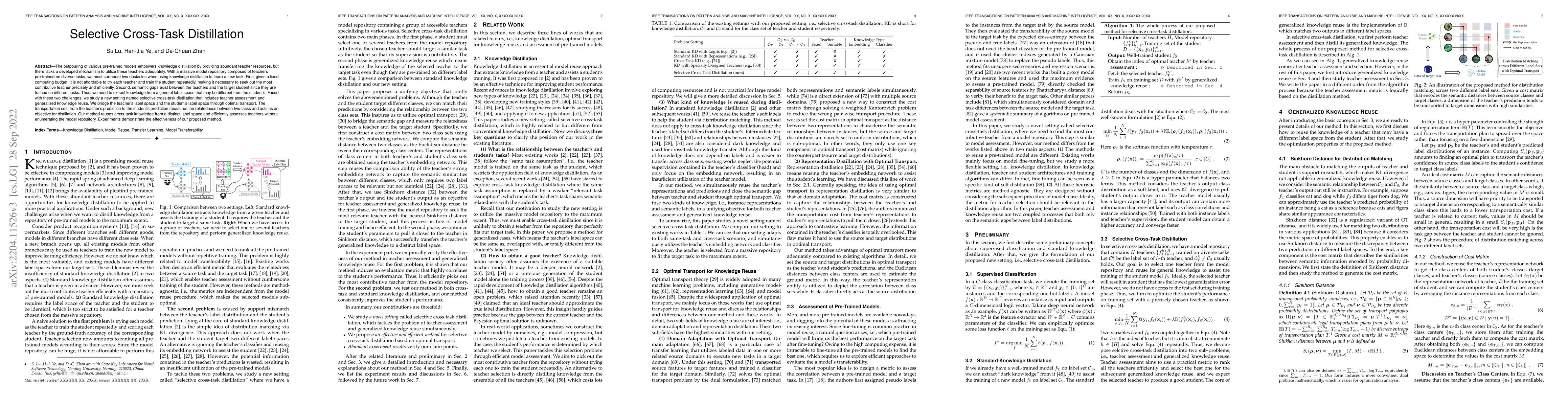 Thumbnail for Selective Cross-Task Distillation