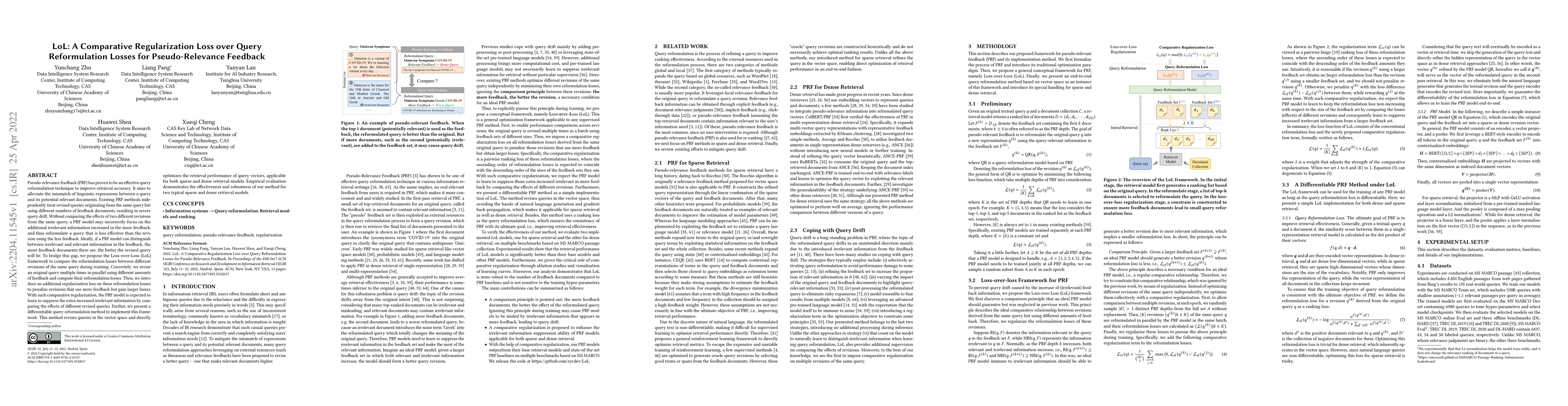 Thumbnail for LoL: A Comparative Regularization Loss over Query Reformulation Losses
  for Pseudo-Relevance Feedback