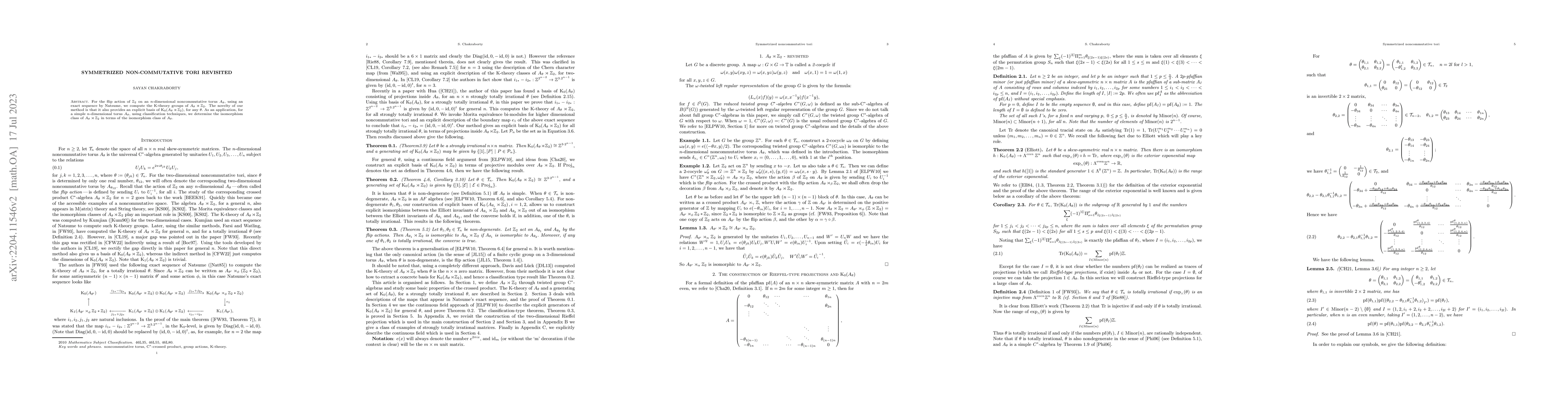 Thumbnail for Symmetrized non-commutative tori revisited