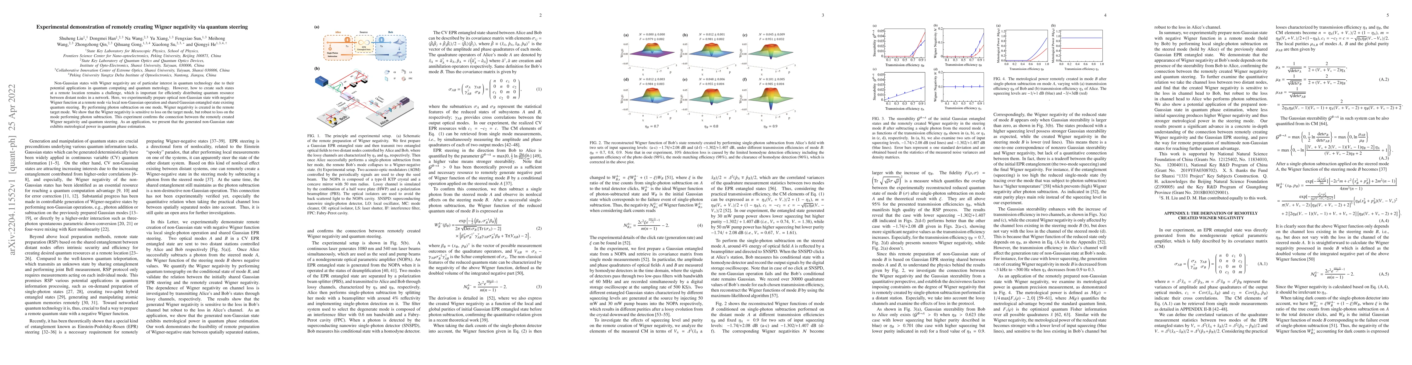 Thumbnail for Experimental demonstration of remotely creating Wigner negativity via
  quantum steering