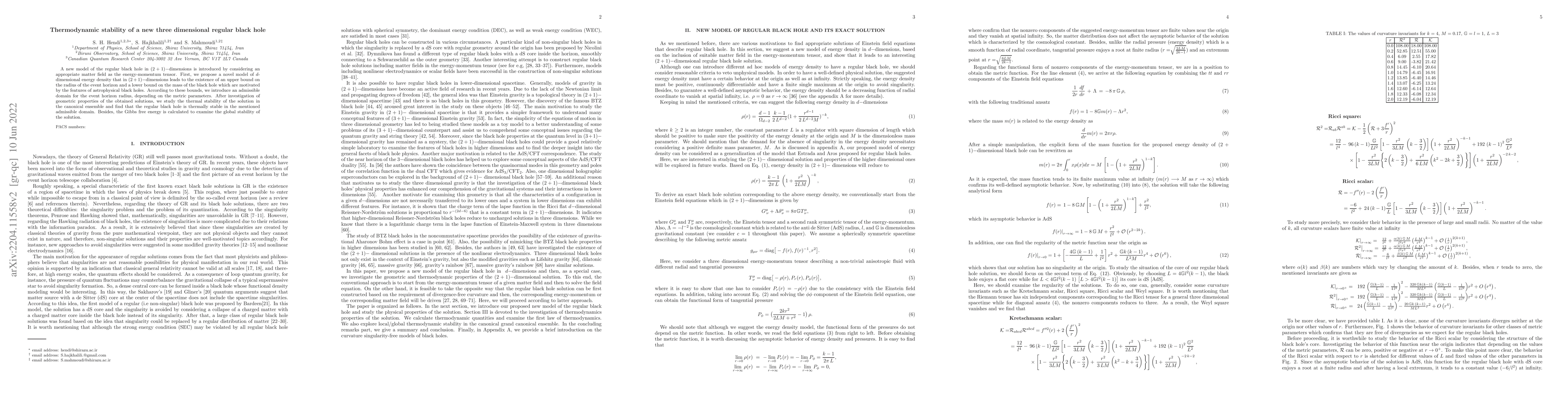 Thumbnail for Thermodynamic stability of a new three dimensional regular black hole