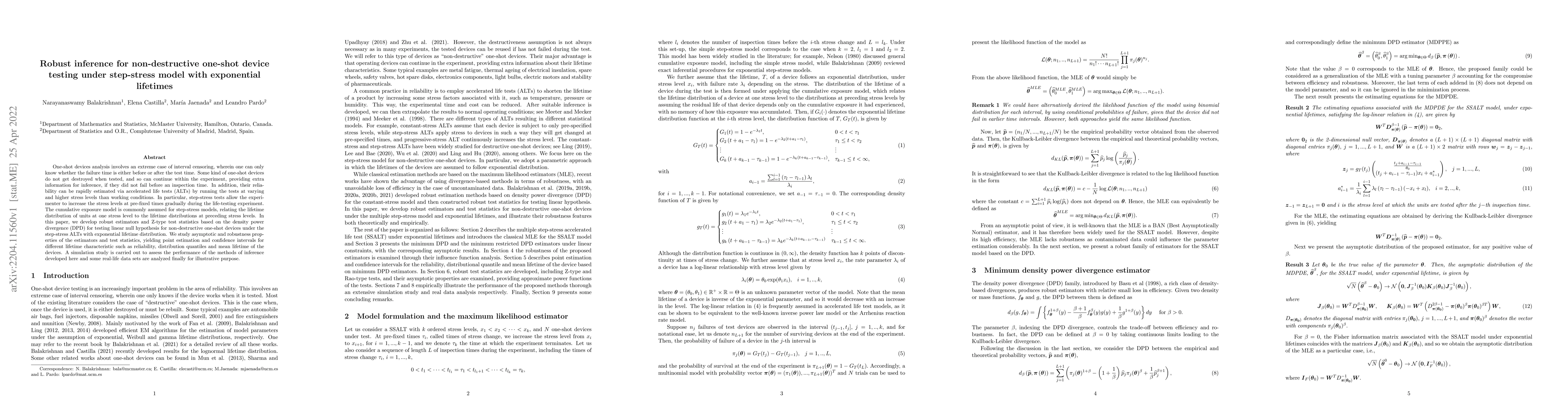 Thumbnail for Robust inference for non-destructive one-shot device testing under
  step-stress model with exponential lifetimes