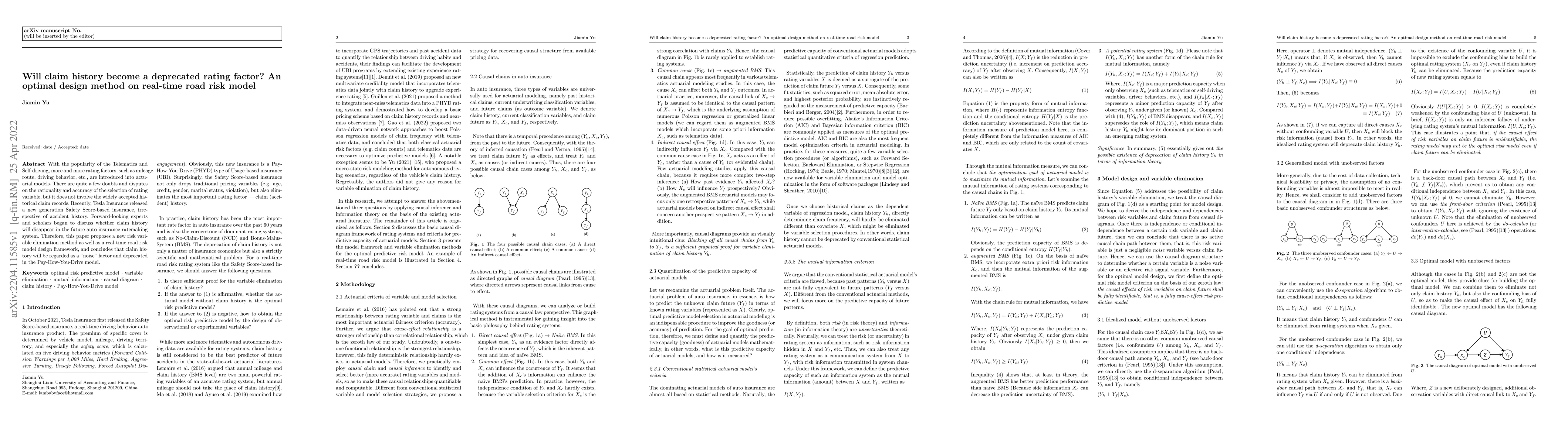 Thumbnail for Will claim history become a deprecated rating factor? An optimal design
  method for the real-time road risk model