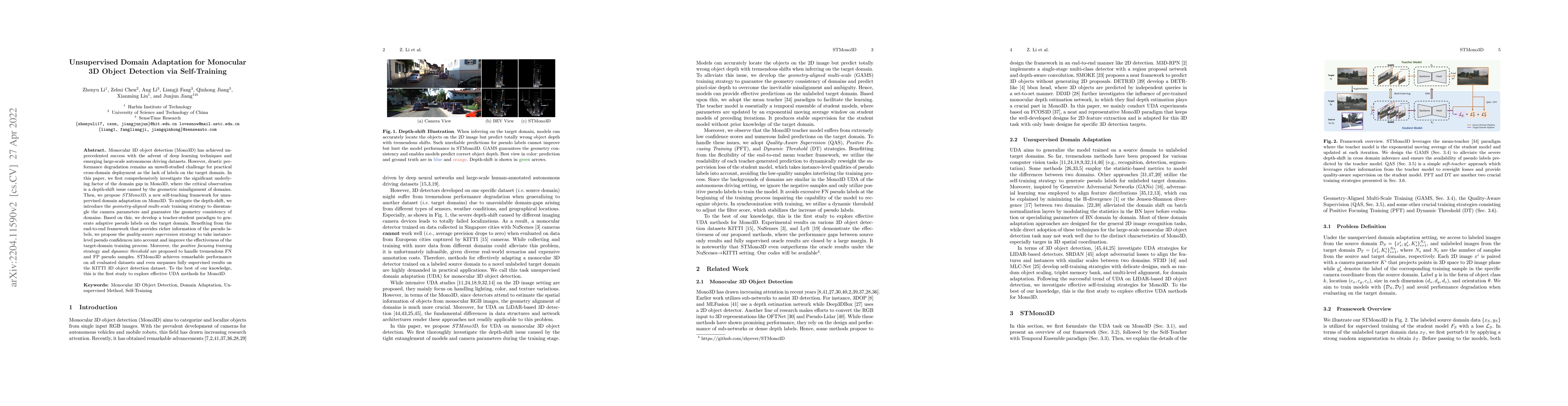 Thumbnail for Unsupervised Domain Adaptation for Monocular 3D Object Detection via
  Self-Training