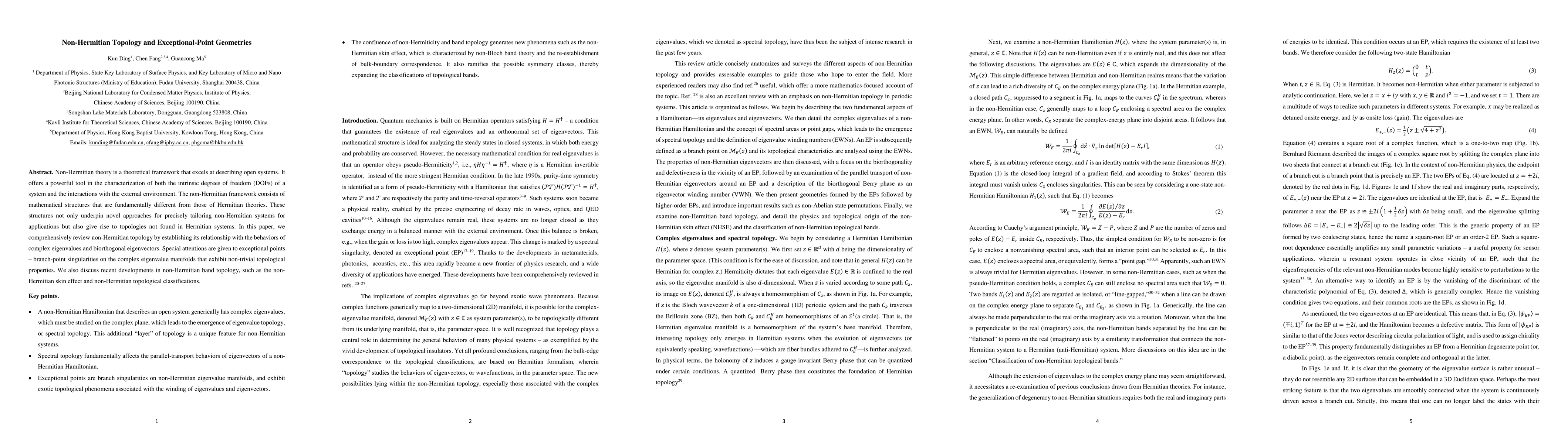 Thumbnail for Non-Hermitian Topology and Exceptional-Point Geometries