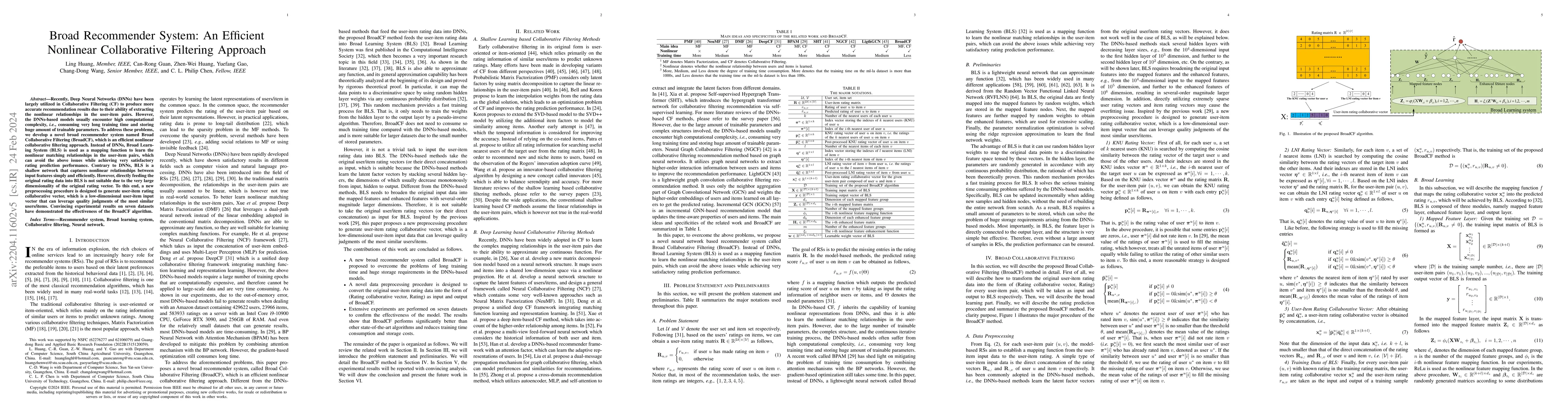 Thumbnail for Broad Recommender System: An Efficient Nonlinear Collaborative Filtering
  Approach