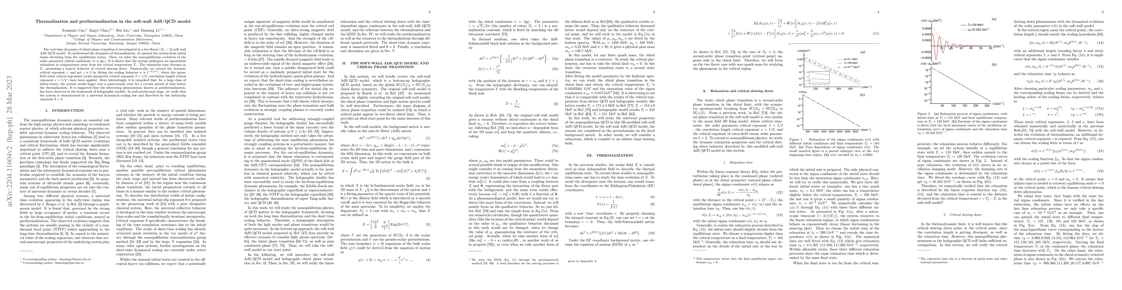 Thumbnail for Thermalization and prethermalization in the soft-wall AdS/QCD model