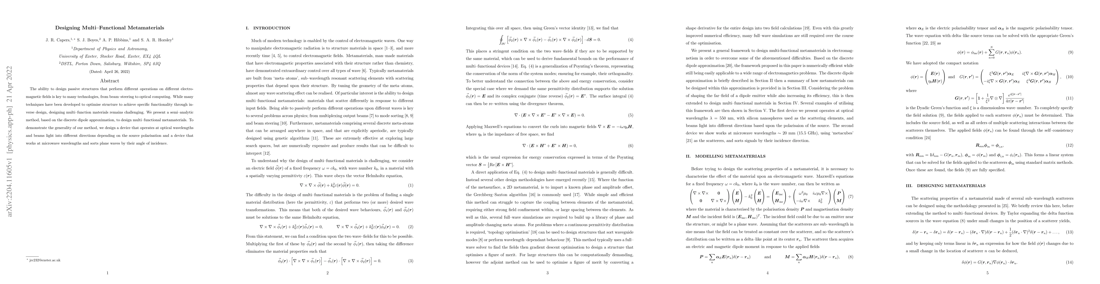 Thumbnail for Designing Multi-functional Metamaterials