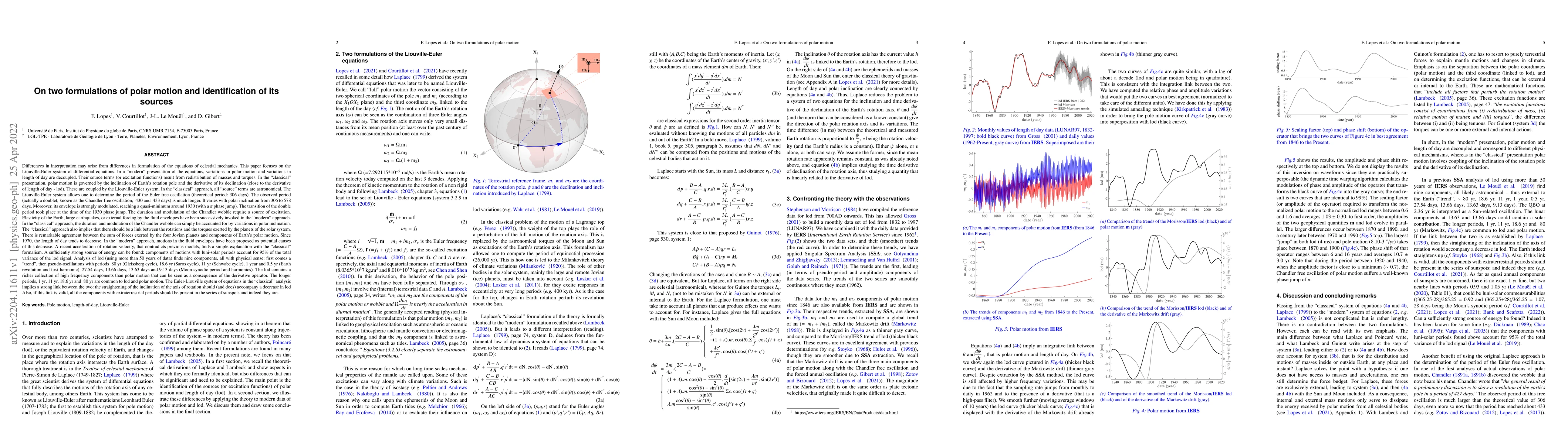 Thumbnail for On two formulations of polar motion and identification of its sources