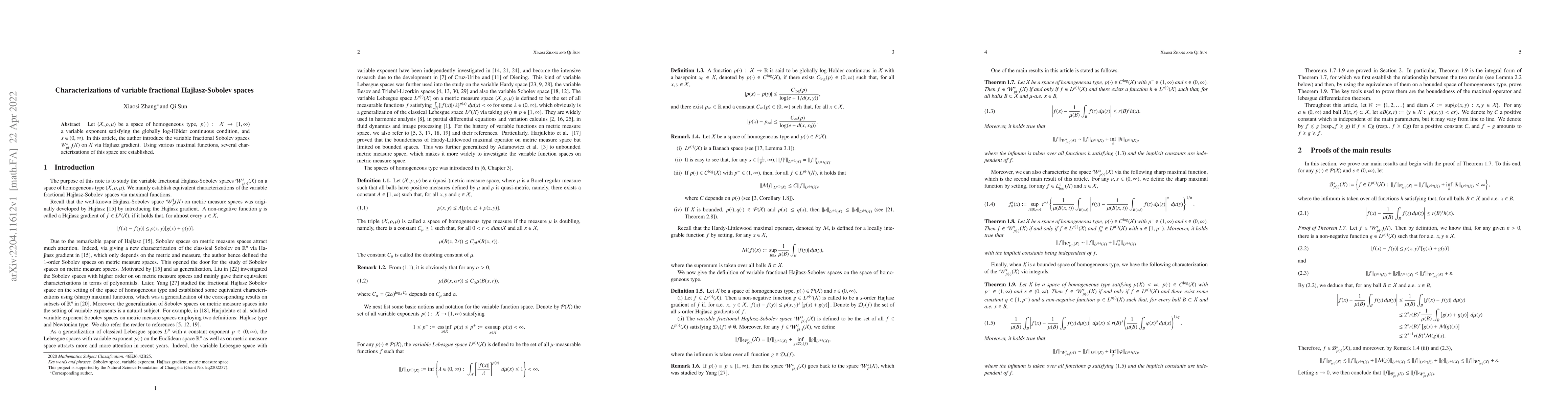 Thumbnail for Characterizations of variable fractional Haj{\l}asz-Sobolev spaces