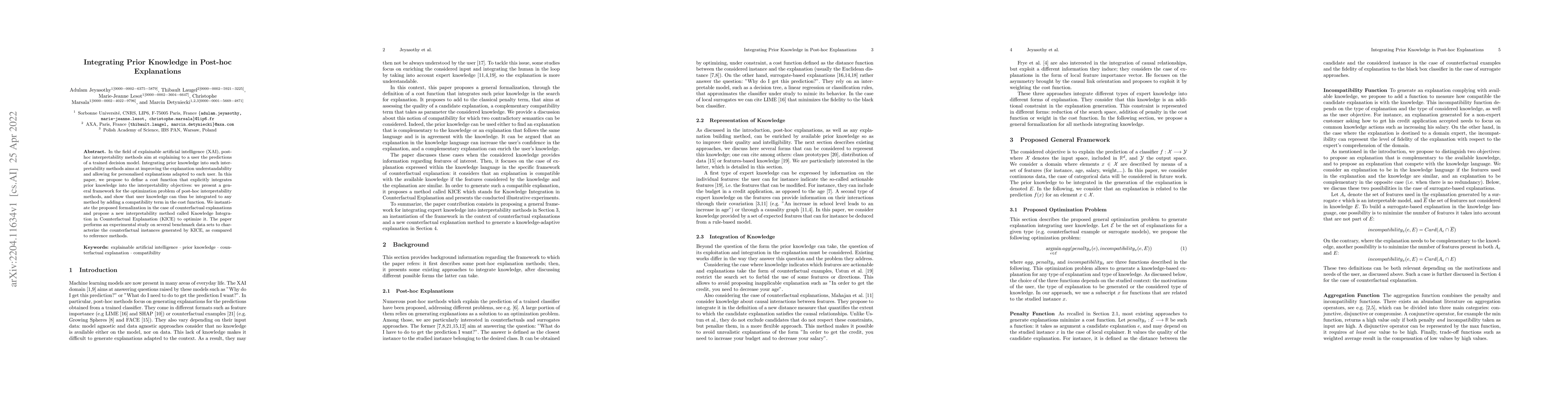 Thumbnail for Integrating Prior Knowledge in Post-hoc Explanations