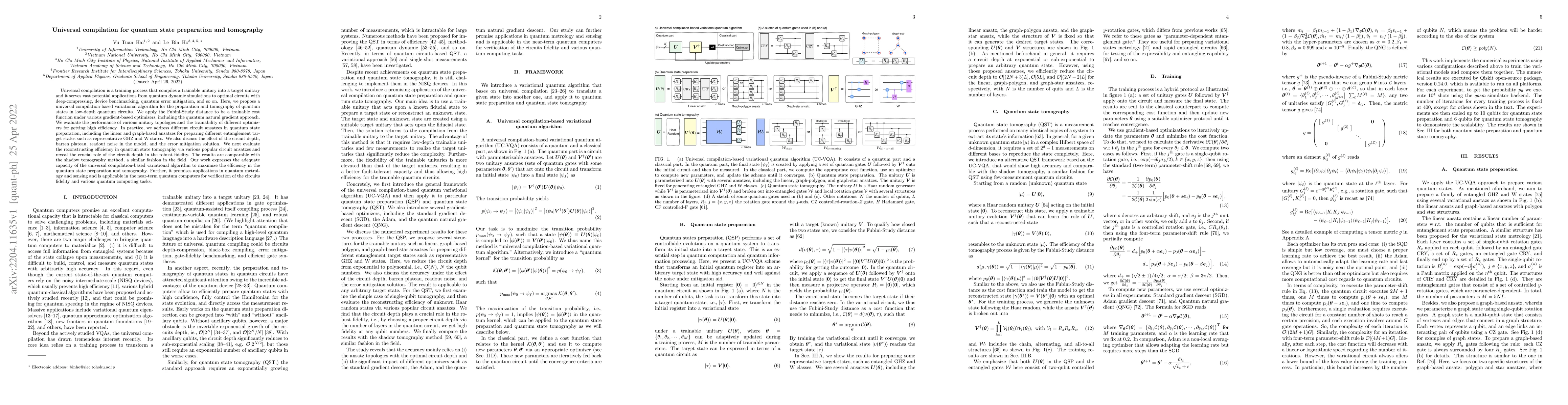 Thumbnail for Universal compilation for quantum state preparation and tomography