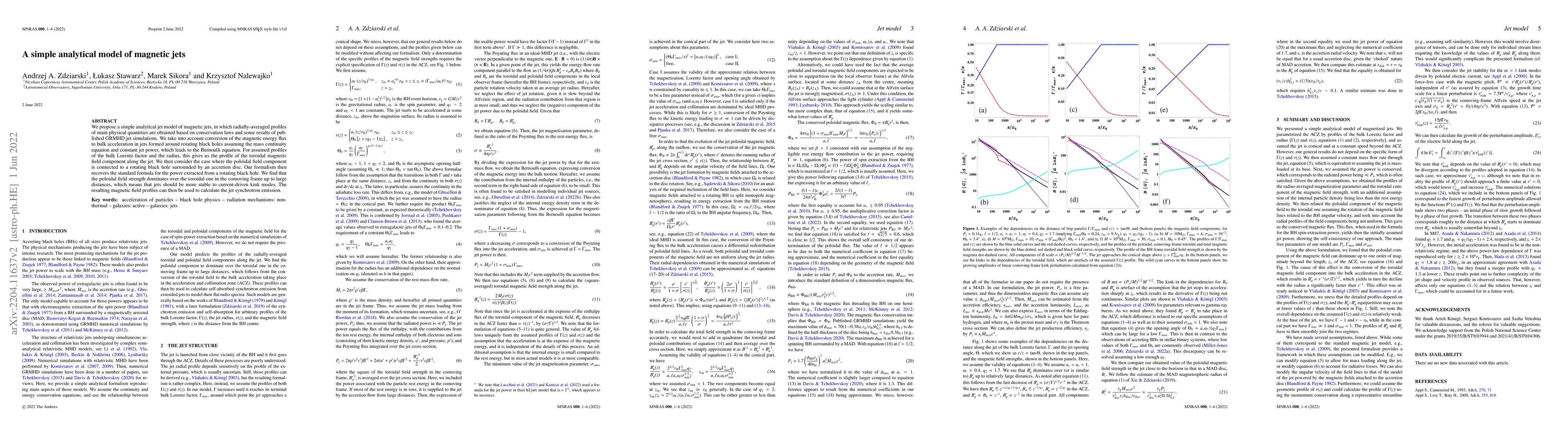 Thumbnail for A simple analytical model of magnetic jets