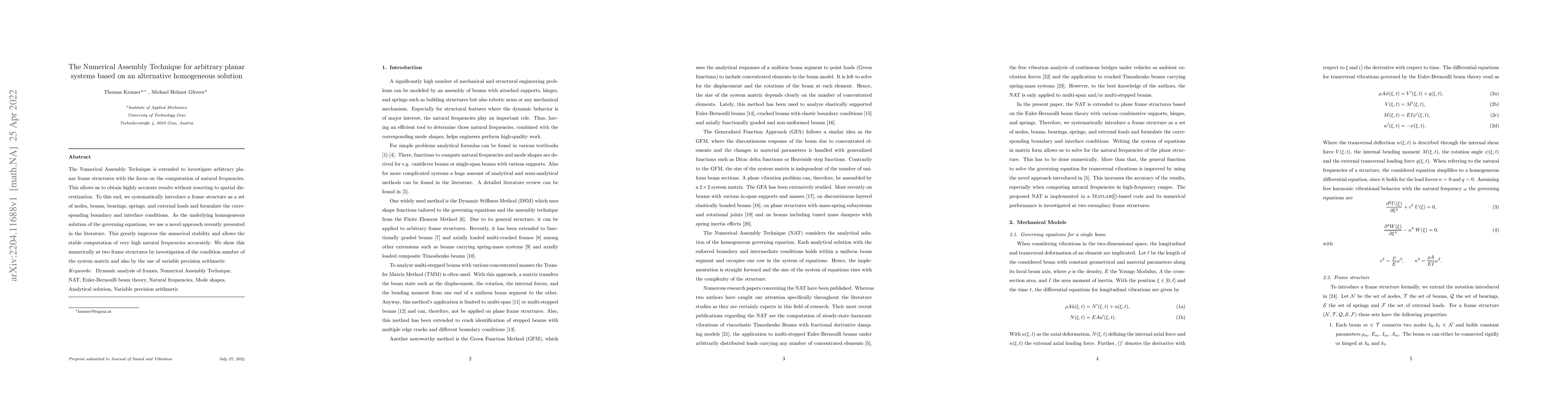 Thumbnail for The Numerical Assembly Technique for arbitrary planar systems based on
  an alternative homogeneous solution