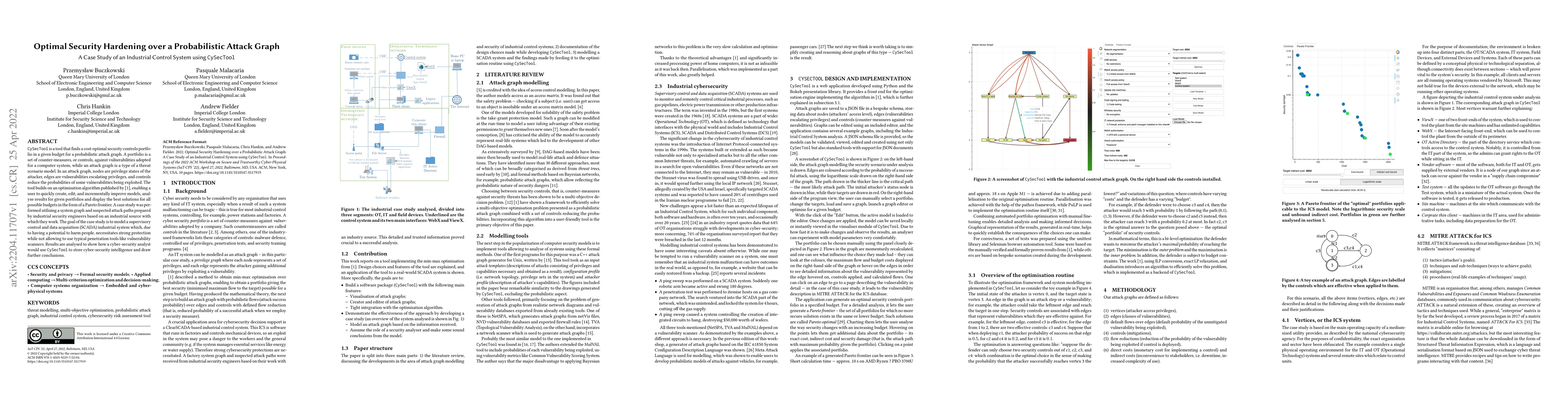 Thumbnail for Optimal security hardening over a probabilistic attack graph: a case
  study of an industrial control system using the CySecTool tool
