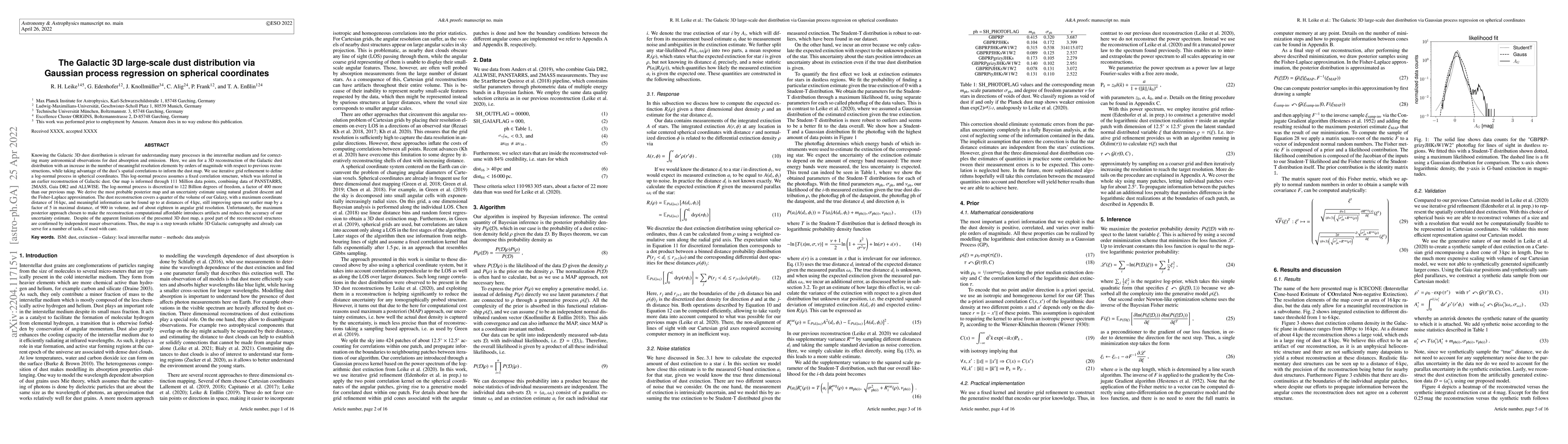 Thumbnail for The Galactic 3D large-scale dust distribution via Gaussian process
  regression on spherical coordinates
