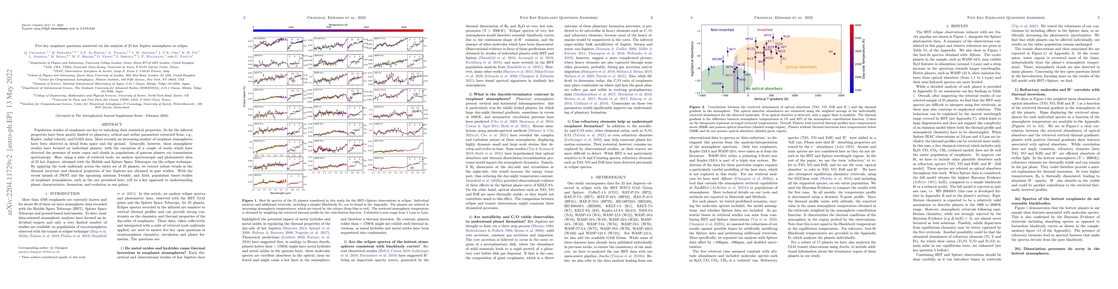 Thumbnail for Five key exoplanet questions answered via the analysis of 25 hot Jupiter
  atmospheres in eclipse