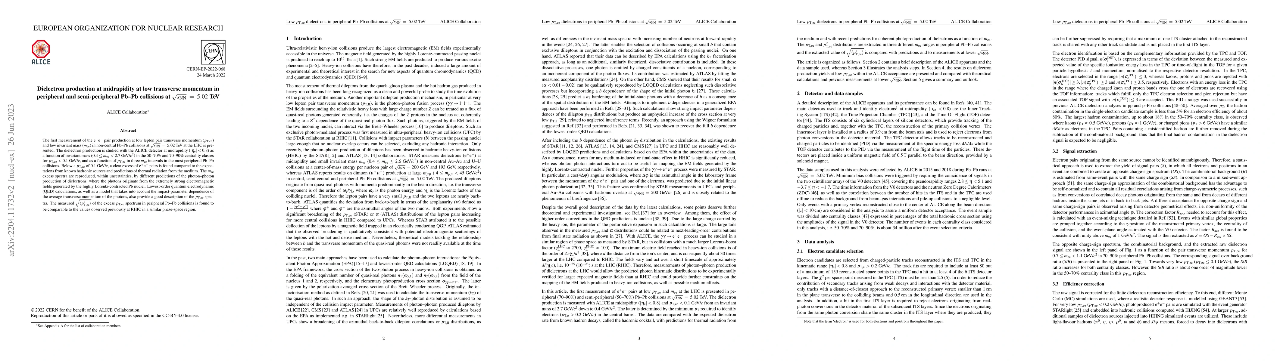 Thumbnail for Dielectron production at midrapidity at low transverse momentum in
  peripheral and semi-peripheral Pb$-$Pb collisions at $\sqrt{s_{\rm NN}} =
  5.02$ TeV