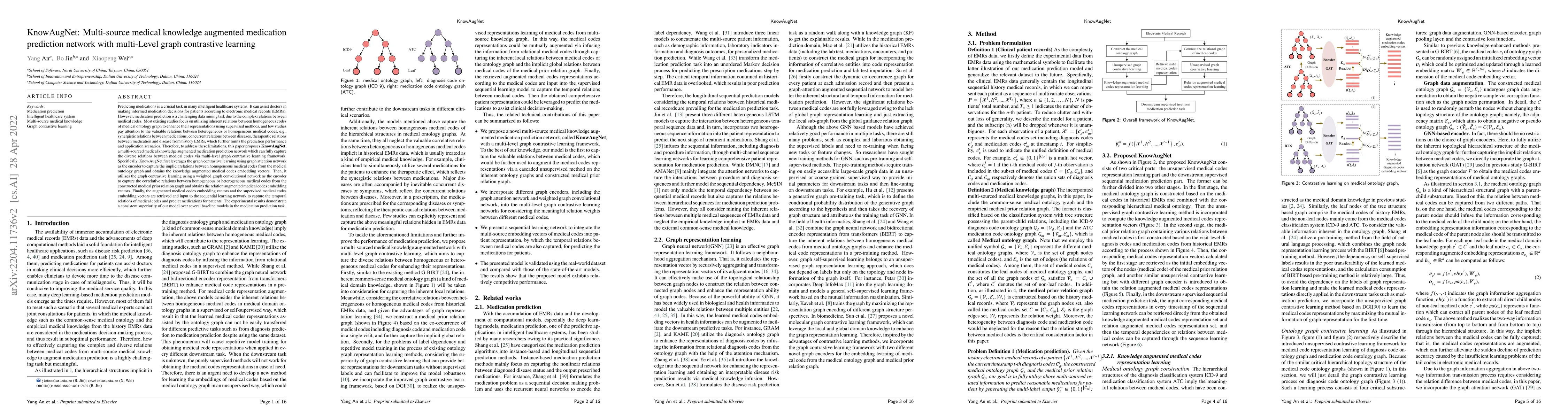 Thumbnail for KnowAugNet: Multi-Source Medical Knowledge Augmented Medication
  Prediction Network with Multi-Level Graph Contrastive Learning