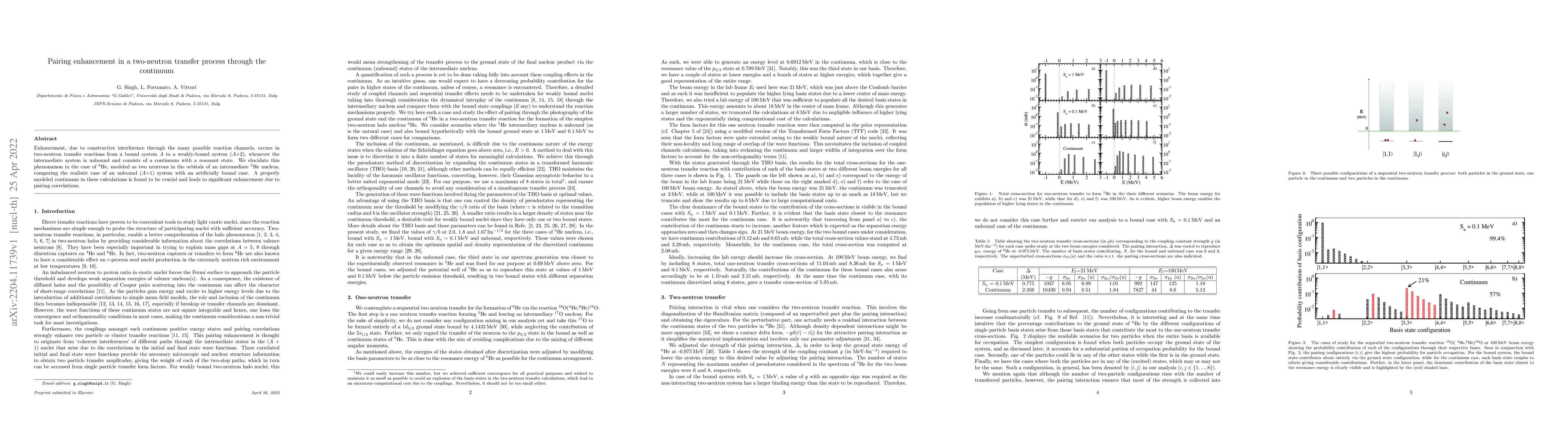 Thumbnail for Pairing enhancement in a two-neutron transfer process through the
  continuum