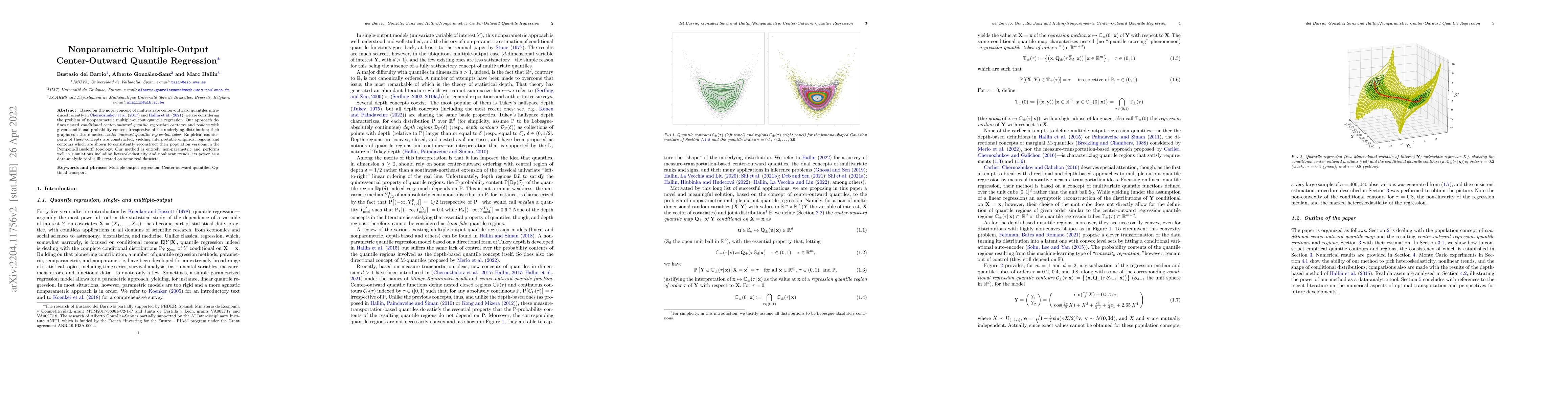Thumbnail for Nonparametric Multiple-Output Center-Outward Quantile Regression