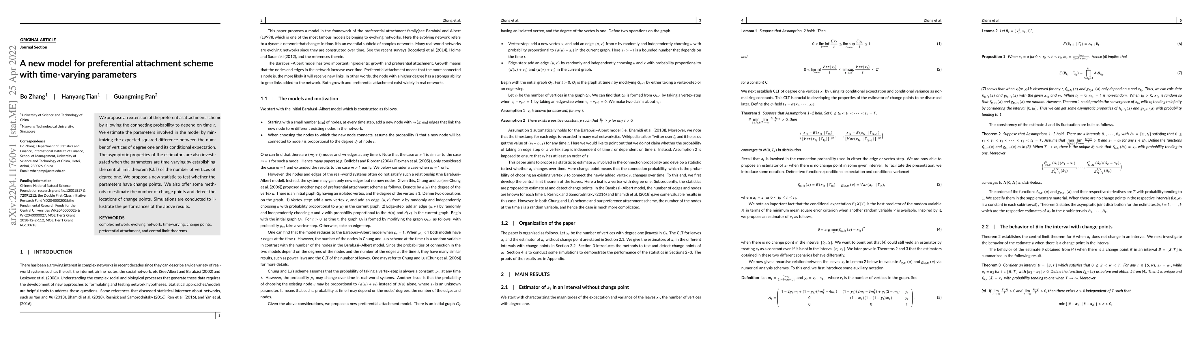 Thumbnail for A new model for preferential attachment scheme with time-varying
  parameters