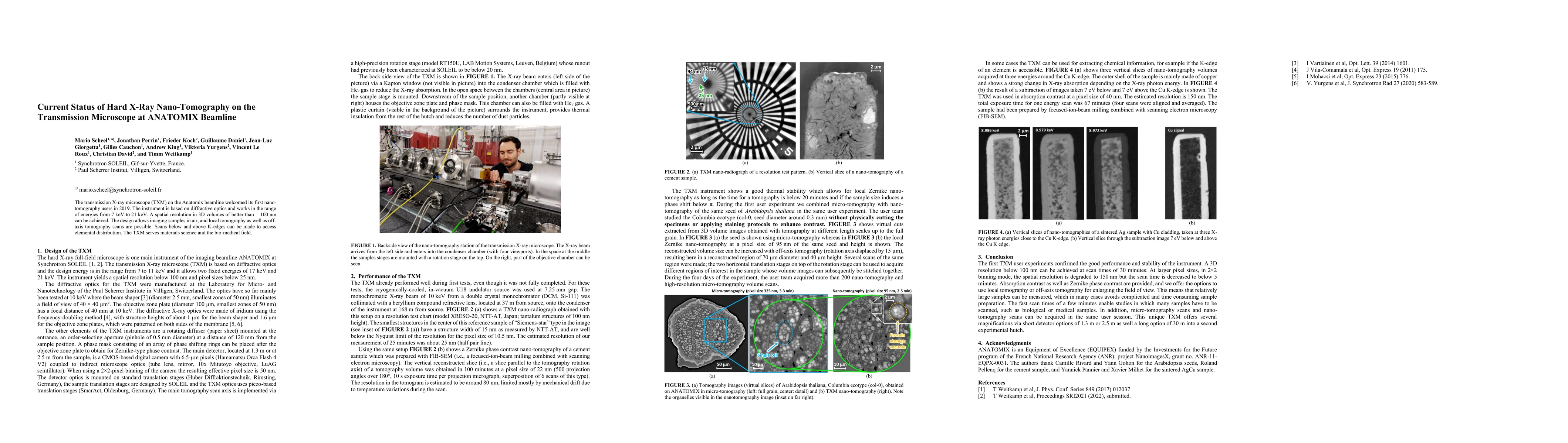 Thumbnail for Current Status of Hard X-Ray Nano-Tomography on the Transmission
  Microscope at the ANATOMIX Beamline