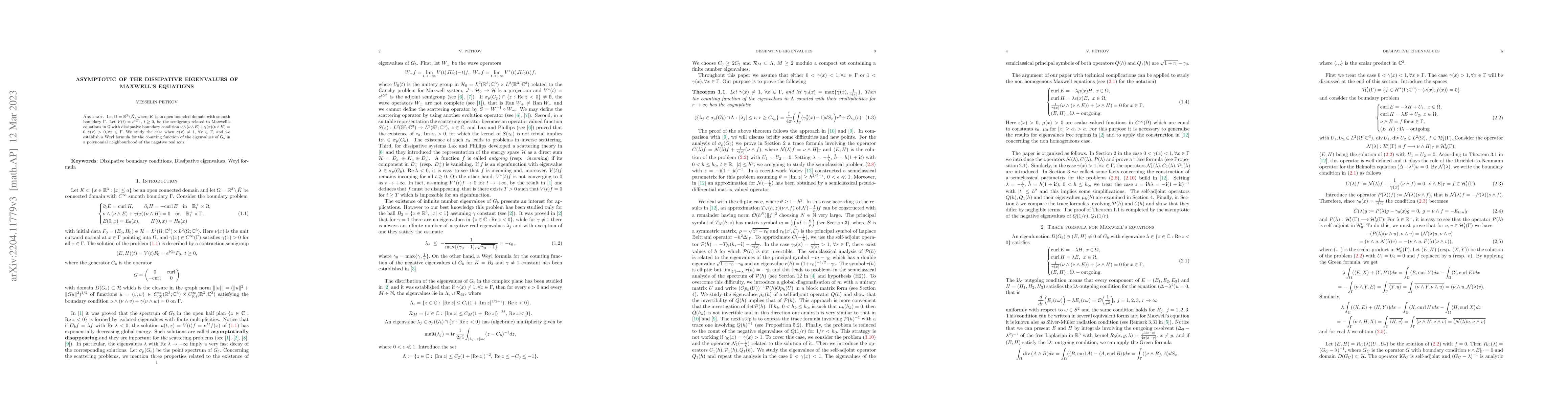 Thumbnail for Asymptotic of the dissipative eigenvalues of Maxwell's equations