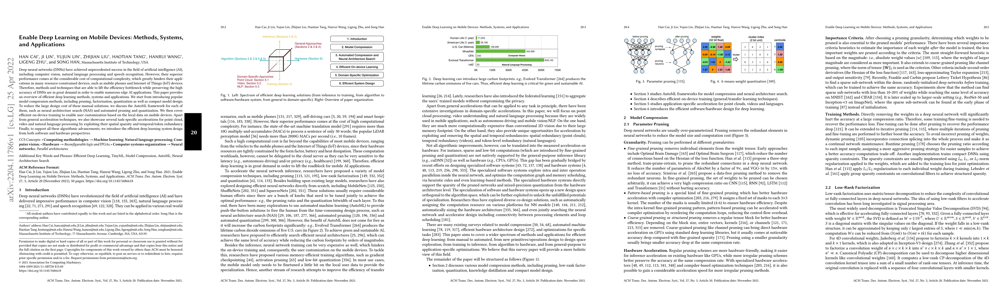 Thumbnail for Enable Deep Learning on Mobile Devices: Methods, Systems, and
  Applications