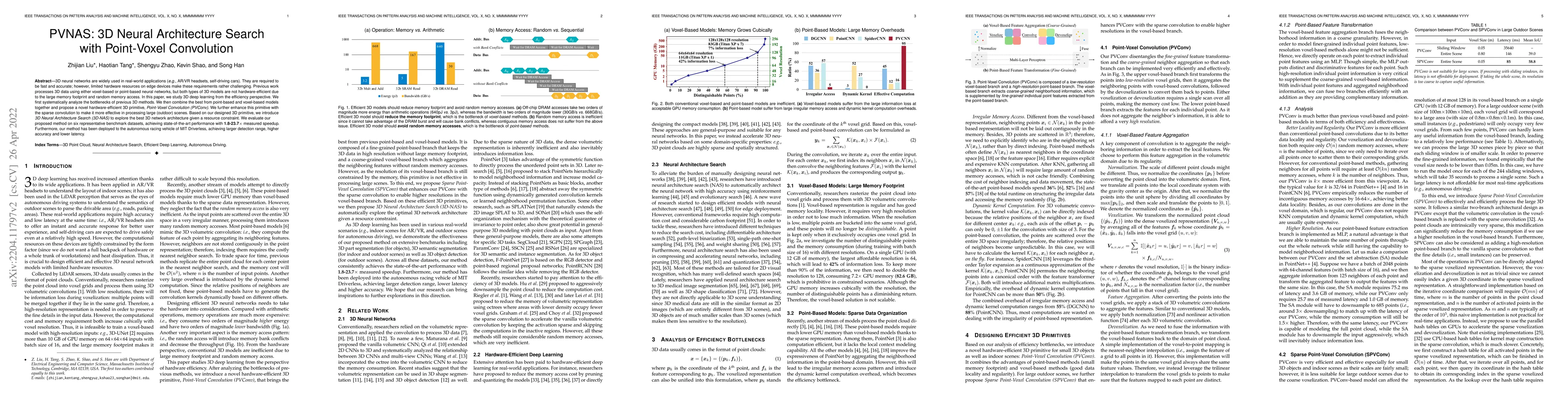 Thumbnail for PVNAS: 3D Neural Architecture Search with Point-Voxel Convolution