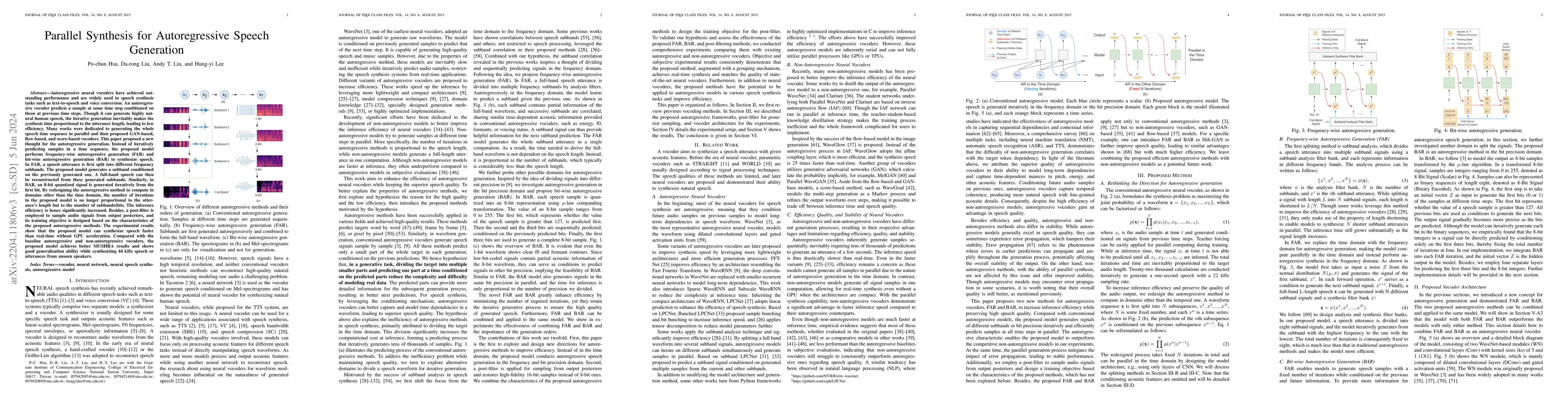 Thumbnail for Parallel Synthesis for Autoregressive Speech Generation