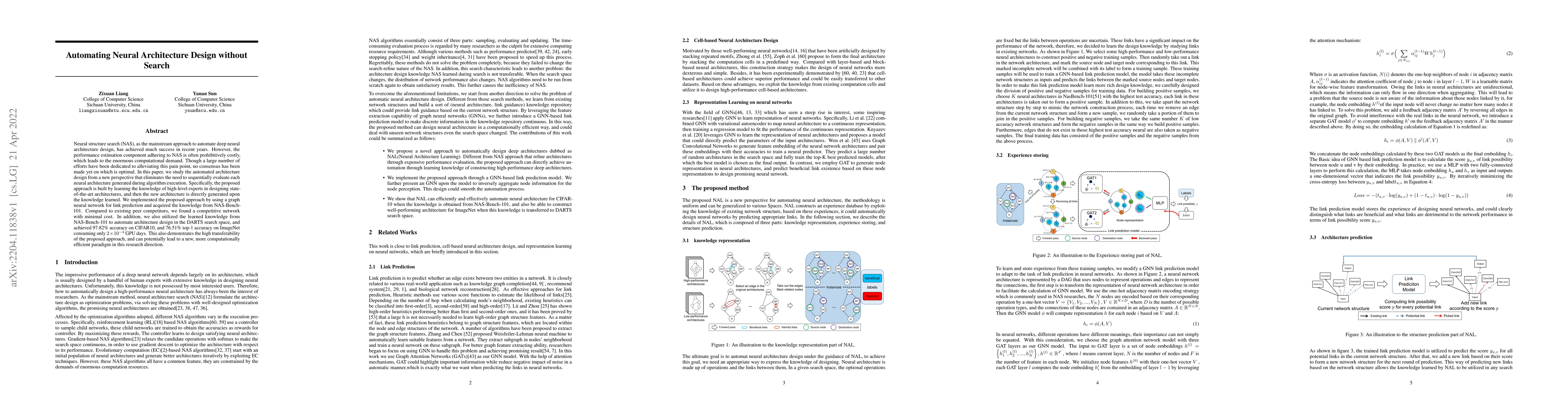 Thumbnail for Automating Neural Architecture Design without Search