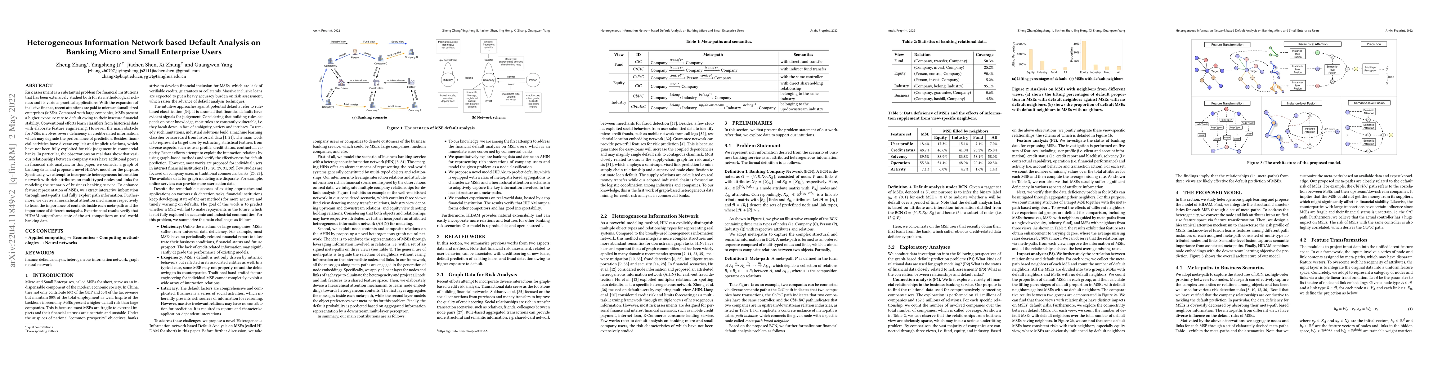 Thumbnail for Heterogeneous Information Network based Default Analysis on Banking
  Micro and Small Enterprise Users