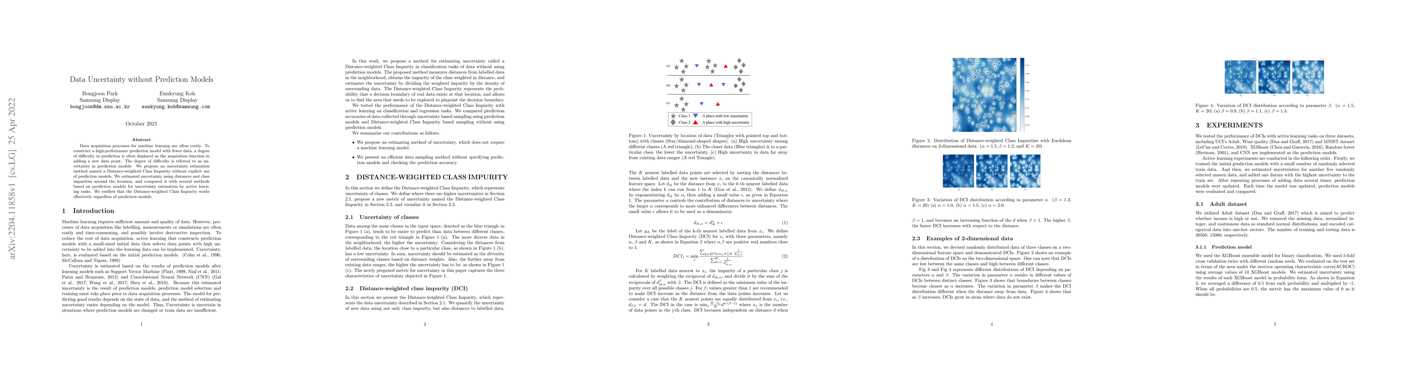 Thumbnail for Data Uncertainty without Prediction Models