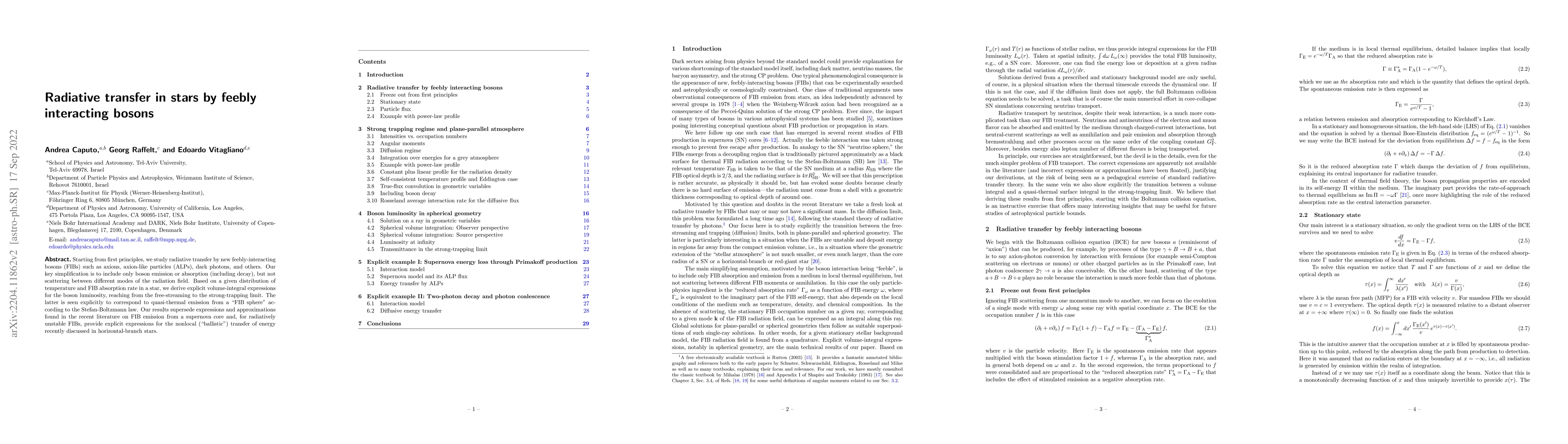 Thumbnail for Radiative transfer in stars by feebly interacting bosons
