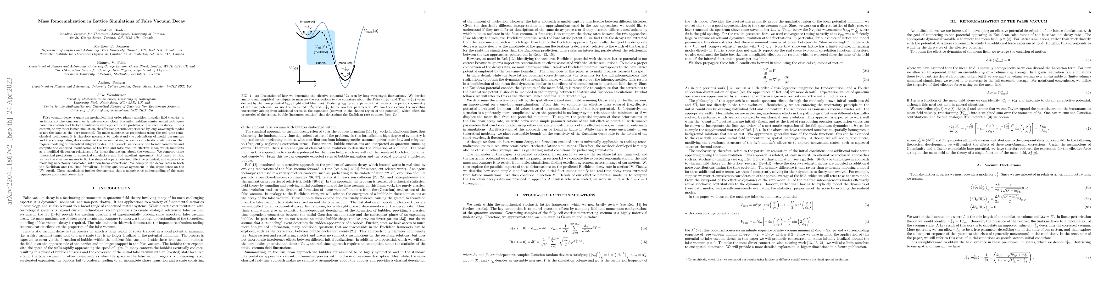 Thumbnail for Mass Renormalization in Lattice Simulations of False Vacuum Decay
