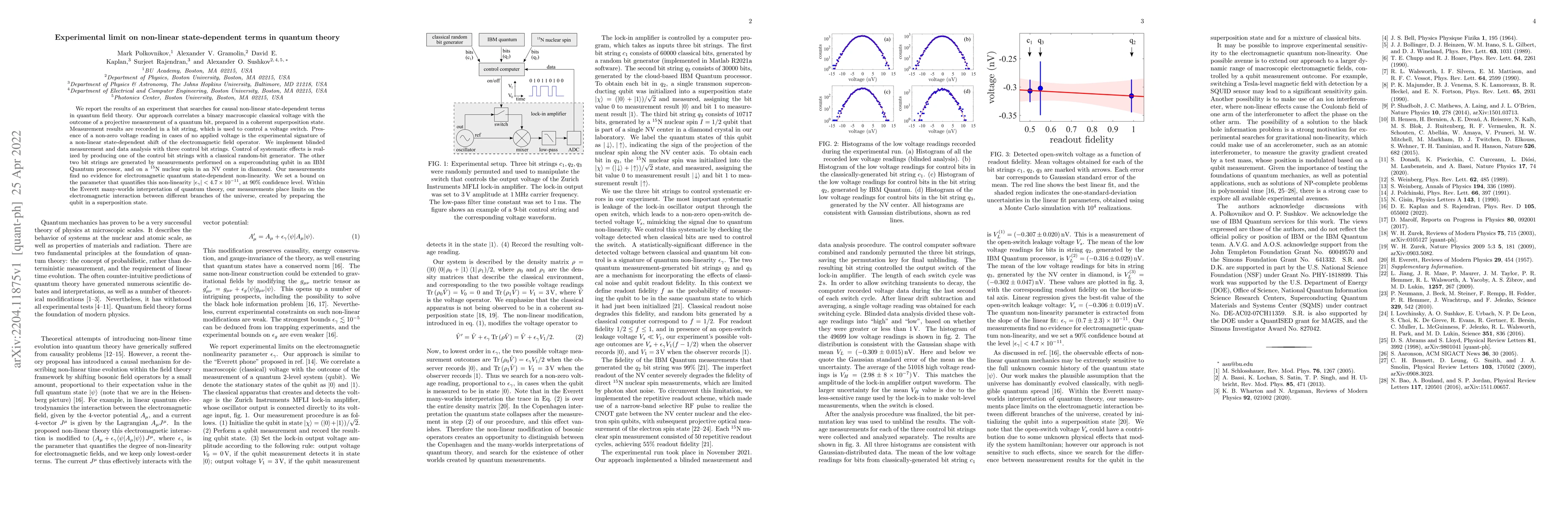 Thumbnail for Experimental limit on non-linear state-dependent terms in quantum theory