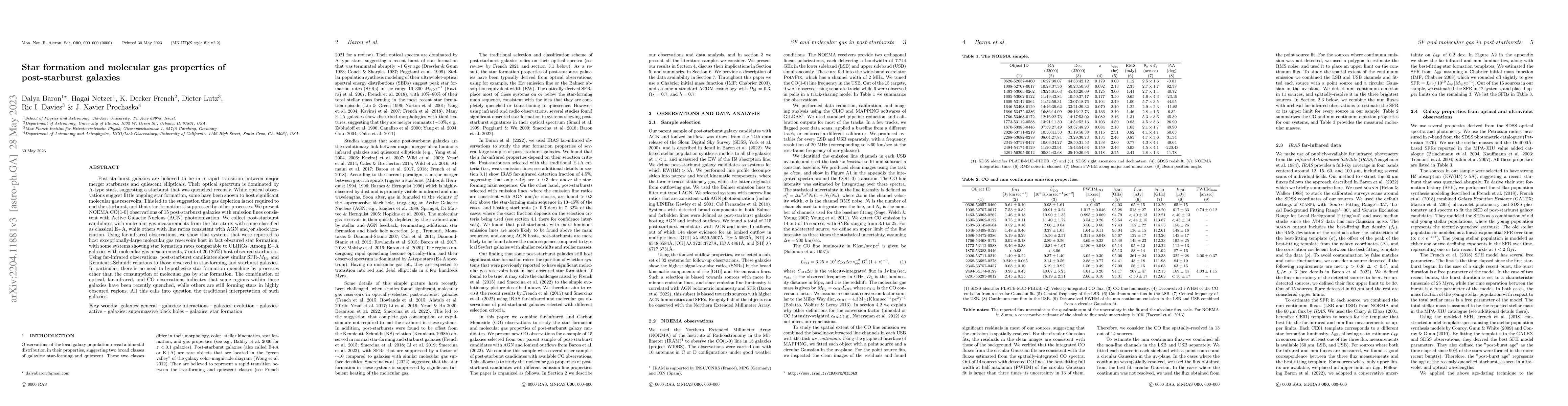 Thumbnail for Star formation and molecular gas properties of post-starburst galaxies