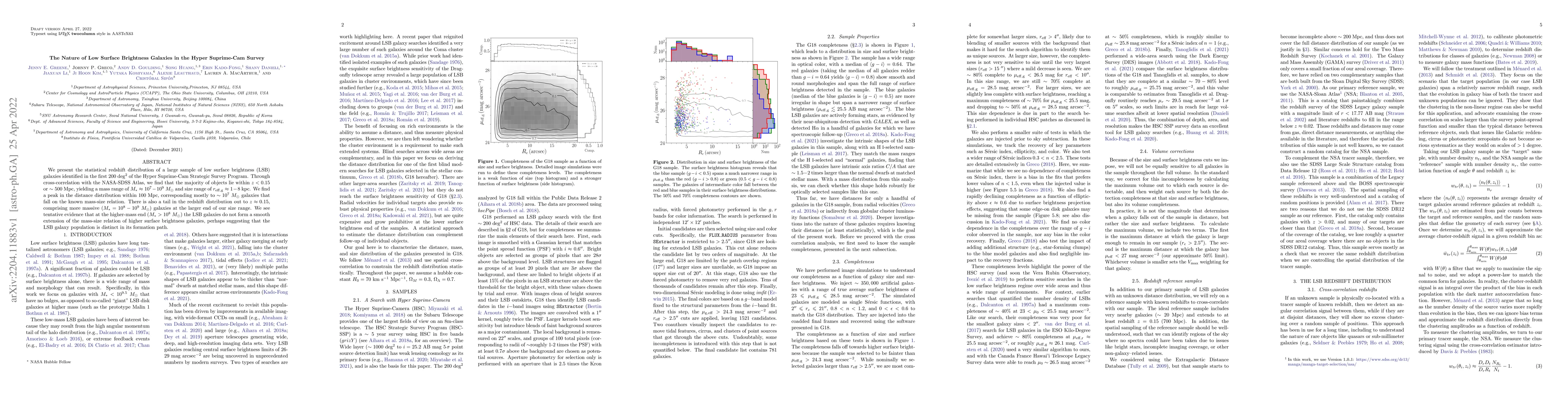 Thumbnail for The Nature of Low Surface Brightness Galaxies in the Hyper Suprime-Cam
  Survey