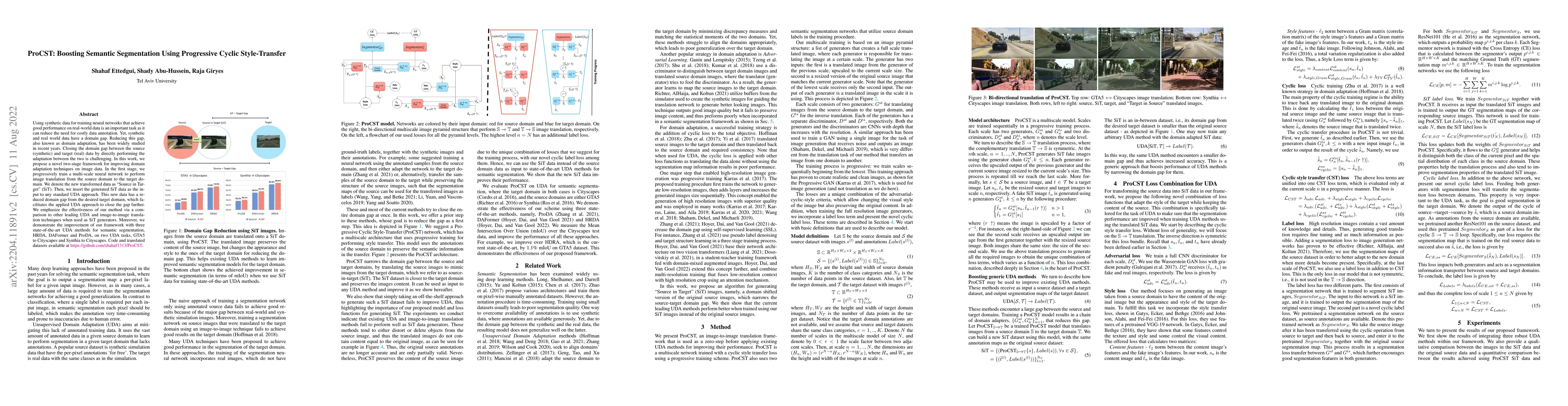 Thumbnail for ProCST: Boosting Semantic Segmentation Using Progressive Cyclic
  Style-Transfer
