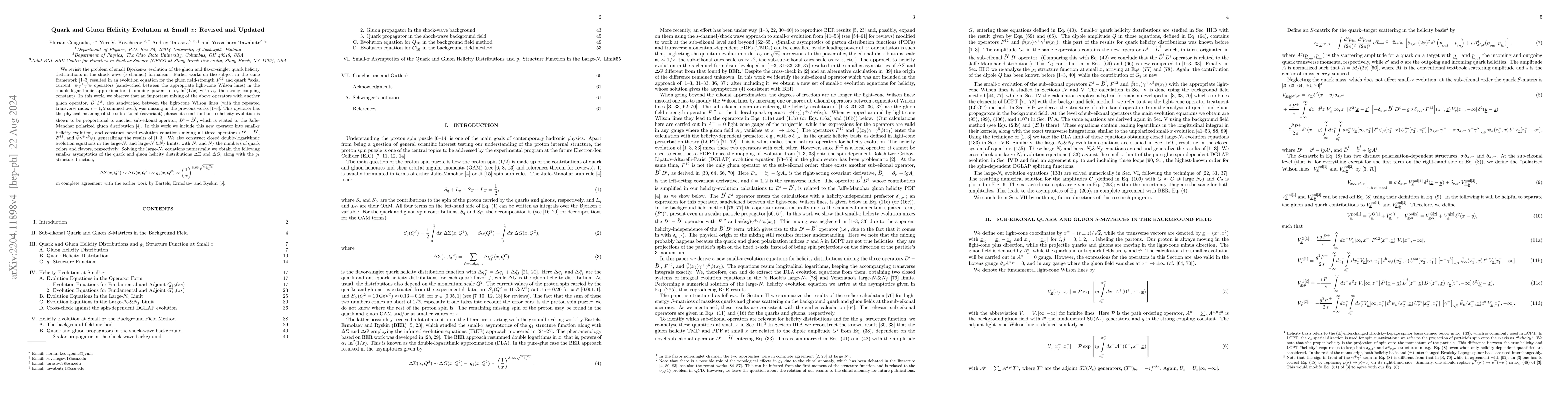 Thumbnail for Quark and Gluon Helicity Evolution at Small $x$: Revised and Updated