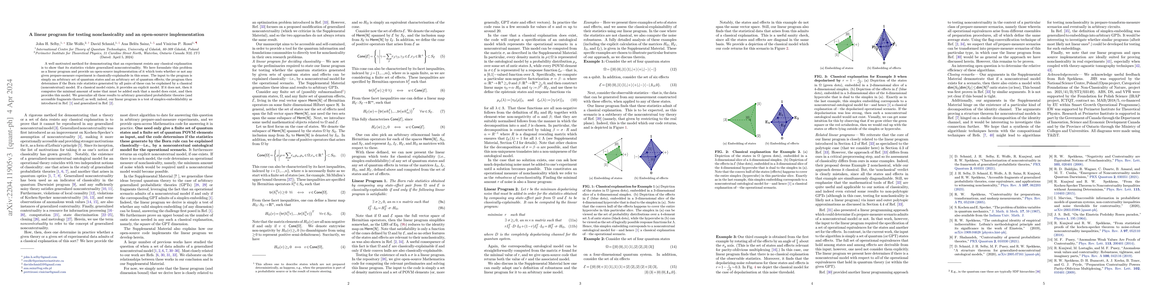 Thumbnail for A linear program for testing nonclassicality and an open-source
  implementation