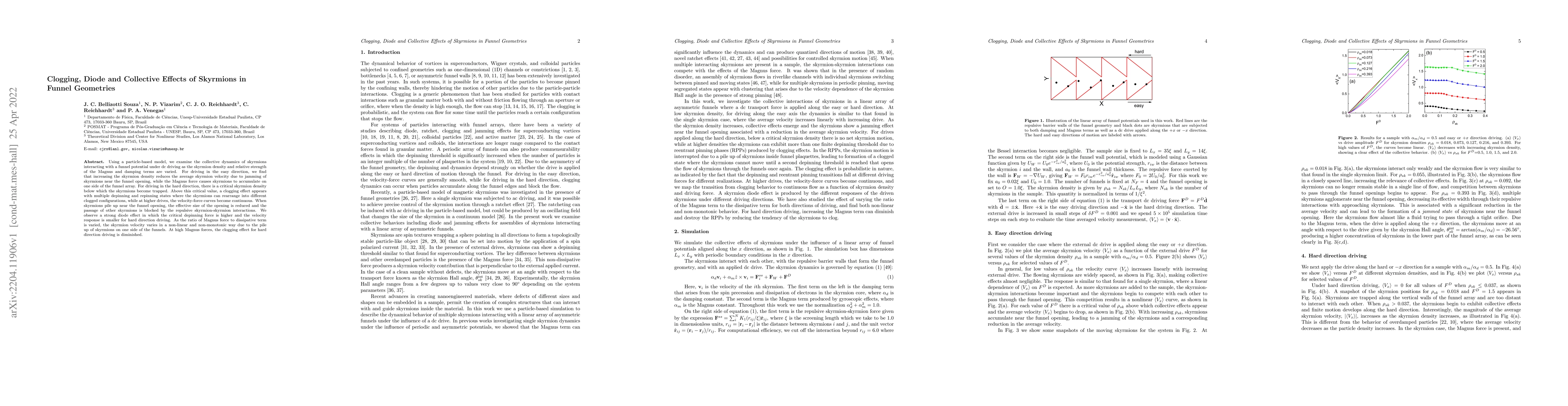 Thumbnail for Clogging, Diode and Collective Effects of Skyrmions in Funnel Geometries
