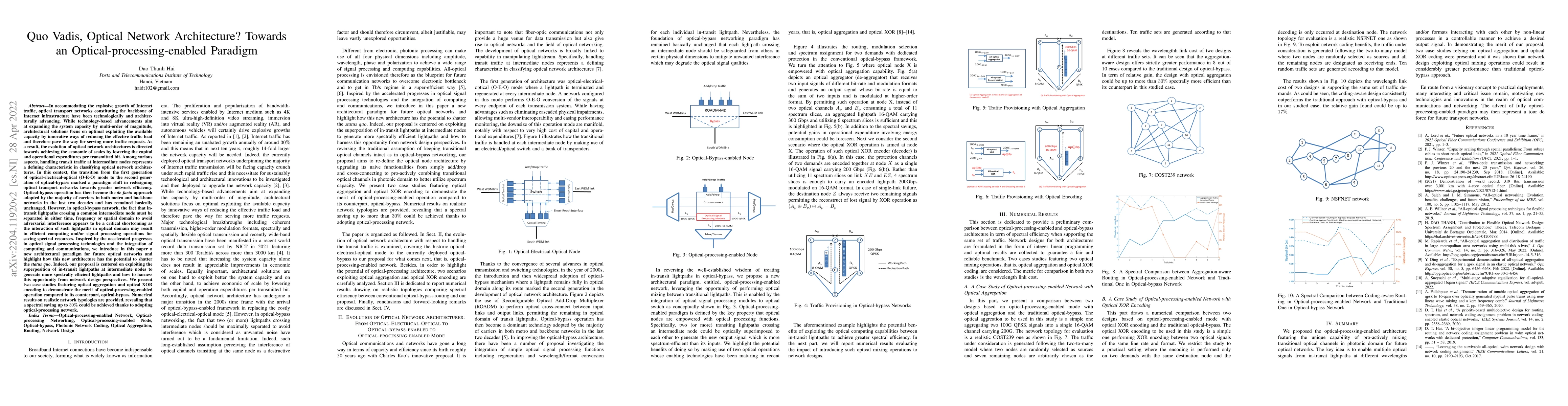 Thumbnail for Quo Vadis, Optical Network Architecture? Towards an
  Optical-processing-enabled Paradigm